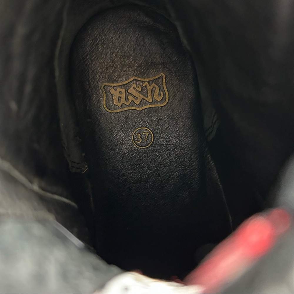 Ash black leather buckle zipper high top - Picture 8 of 8